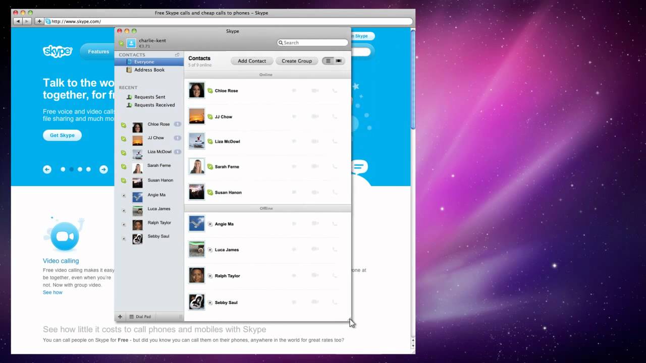 skype for mac create group