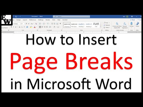 shortcut keys for page break in word for mac 2011